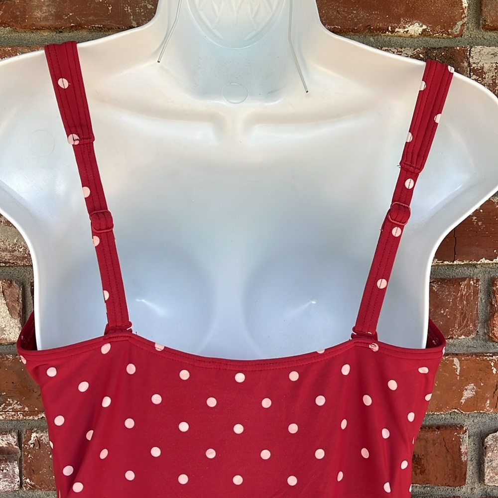 Niptuck Red Polka Dot one piece Swimsuit size 10 - Picture 5 of 10